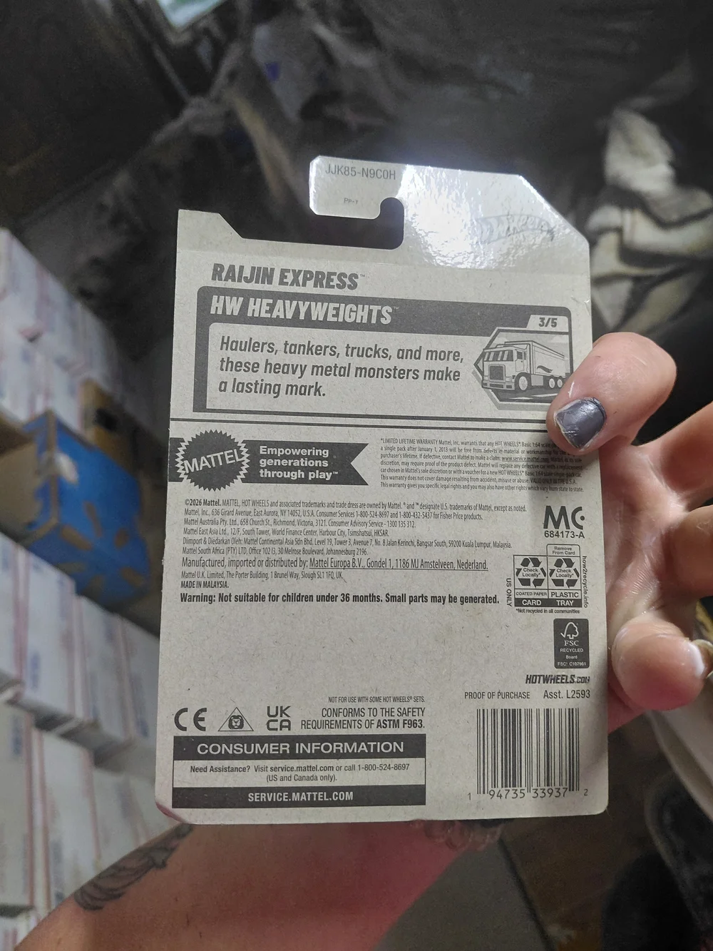 Hot Wheels Raijin Express from the 2026 HW Heavyweights series, labeled as numbe